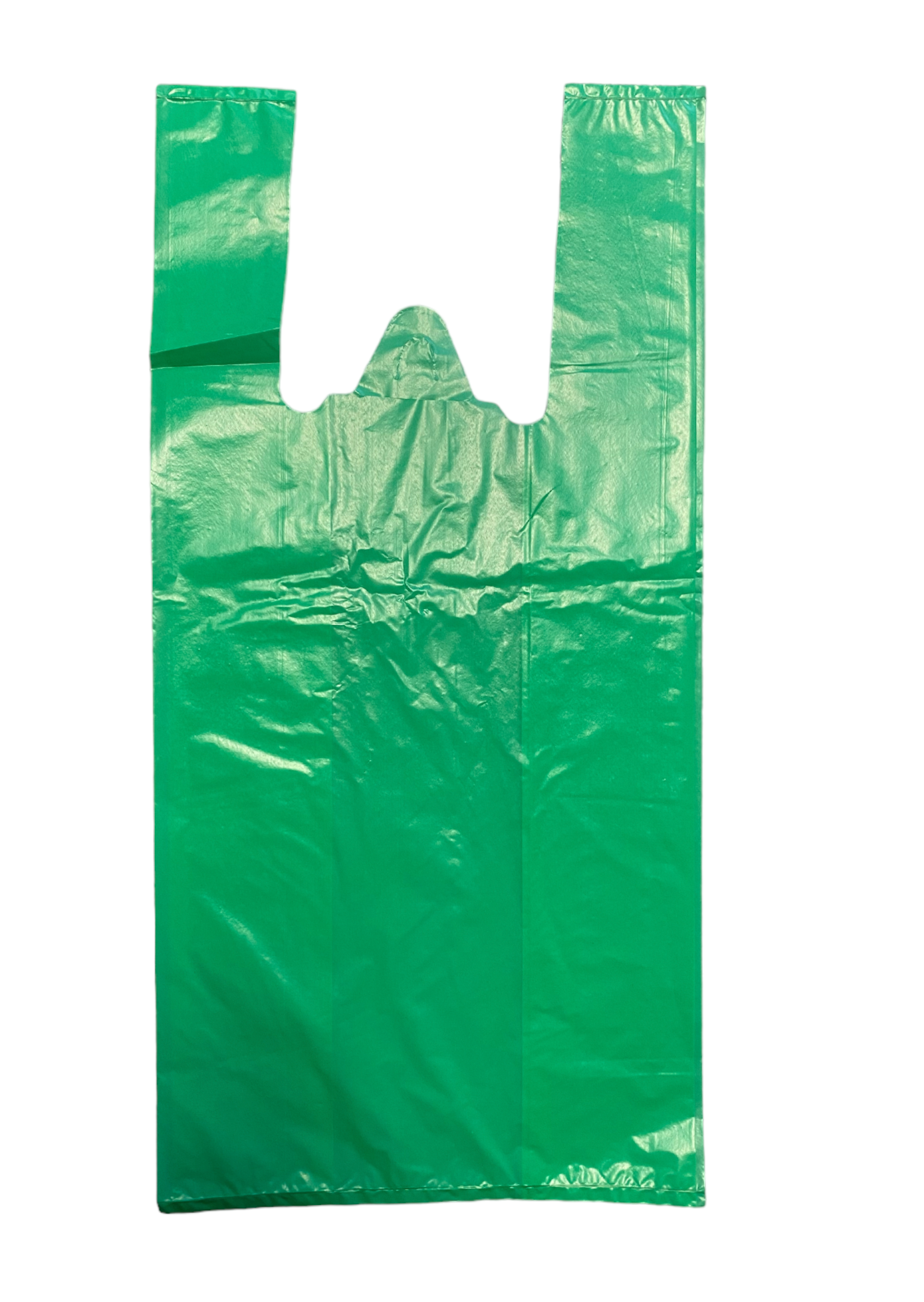 Bolsas camiseta de Plástico 100% Recicladas Verdes 40x50 - Paquete 1 kg (51 und.)