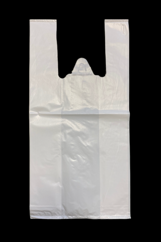 Bolsas camiseta de Plástico 100% Recicladas Blancas 40x50 - Paquete 10 kg (510 und.)